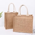 Miniatyrbillede 10 af 10: Kvinder linned taske Jute muleposer 22X17X10CM 22x17x10cm