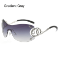 Miniatyrbillede 1 af 10: Y2K-solbriller viklet rundt GRADIENT GREY GRADIENT GRÅ Gradient Gray