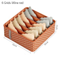 Miniatyrbild 1 av 10: Underkläder Förvaringslåda Lådor Separatorlådor VINRÖD 6 RASTER wine red 6 grids-6 grids