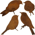 Miniatyrbillede 7 af 10: Rusty Metal Birds Fuglefigur 2 2 2