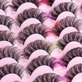 Miniatyrbild 10 av 10: Färgade Lashes Mink Lashes Naturliga Falska Fransar Color-Mix14