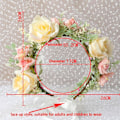 Miniatyrbillede 2 af 10: Blomster Krans Krone Grøn Blad Pandebånd GUL GUL