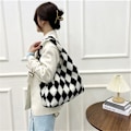 Miniatyrbillede 8 af 10: Plys underarmstaske Dame Fluffy Skuldertaske SORT SORT Black