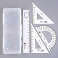Miniatyrbilde 1 av 10: 4stk/sett Tegneverktøy Math Geometri Tool HVIT white