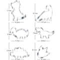 Pikkukuva 2 / 8: 6 kpl Dinosaur Pikkuleikkurit Metallinen mold 6 KPL 6 KPL 6pcs