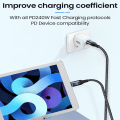 Miniatyrbillede 7 af 10: USB-C til Type C-kabel Datalinje MIDDELBØJ 2M MIDDELBØJ 2M Middle Bend 2m