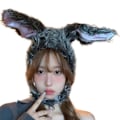 Miniatyrbillede 5 af 10: Bunny Ears Hat Øreklap Cap HVID White