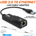 Miniatyrbild 9 av 10: Ethernet-adapter USB 3.0 till Gigabit 1000M USB 3.0