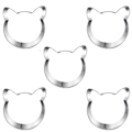 Miniatyrbillede 1 af 8: 5 stk Rustfrit Stål Biscuit Form Rustfrit Stål Kattehoved 5 pcs