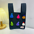 Miniatyrbilde 1 av 10: Knit Handbag Knot Wrist Bag SVART black
