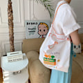 Pikkukuva 7 / 10: Kangaskassi Shopper Kukkaro VALKOINEN White