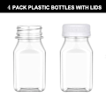 Miniatyrbillede 1 af 10: 4 Stk Juiceflasker Klare drikkebeholdere 150ML HVID LÅG 150ML White Lid