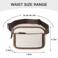 Miniatyrbillede 3 af 10: Læder Fanny Packs til Damer Dame Bæltetaske BEIGE MED BRUNT Beige with Brown