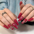 Miniatyrbilde 1 av 10: Christmas French Fake Nails Ballerina False Nail 3 3 3