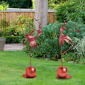 Miniatyrbild 10 av 10: Metallträdgårdsstatyer Ornament Danstjejprydnader RÖD A A Red A-A