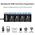 Miniatyrbillede 6 af 10: USB HUB Adapter SORT black