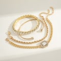 Miniatyrbilde 3 av 10: Luksuriøse armbånd for kvinner Crystal Shiny Chain GOLDEN GOLDEN golden