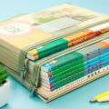 Miniatyrbillede 7 af 10: 2 Stk Dokumenttaske Brevpapir Penalhus Opbevaringspose GRØN Green Double Layered-Double Layered