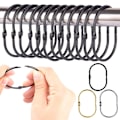 Miniatyrbilde 10 av 10: 8 Stk Dusjgardinkroker Dusjringer SORT SORT black