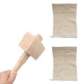 Miniatyrbillede 1 af 6: 3 Stk Canvas Crushed Ice Poser Ishammer Sæt Træhammer