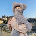 Miniatyrbild 8 av 10: Halsdukshandskar Set Bear Ear Hat FÄRG 2 FÄRG 2 Color 2