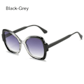 Miniatyrbillede 1 af 10: Butterfly Sunglasses Irregular Sunglasses SORT-GRÅ SORT-GRÅ Black-Grey