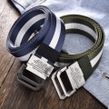 Miniatyrbilde 4 av 8: Menn flettet belte taktisk army belte KHAKI&WHITE KHAKI&WHITE