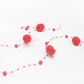 Miniatyrbilde 6 av 10: 2 STK kunstige perler perler kjede rose blomster kranser rosa pink