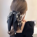 Pikkukuva 8 / 10: 2kpl kukkainen Bowknot Scrunchies silkkihuivi hiusnauhat VIHREÄ Green