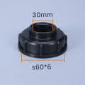 Miniatyrbillede 6 af 10: 2STK IBC Tankfittings Gevinddæksel SORT 24MM black 24mm