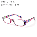 Pikkukuva 1 / 10: Lukulasit Presbyopic Eyewear Retro Frame PINK STRIPE +100 pink stripe