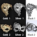 Miniatyrbilde 3 av 10: Dance Masquerade Metal Mask SVART TYPE 1 TYPE 1 black type 1-type 1