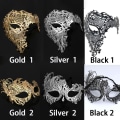 Miniatyrbillede 3 af 10: Dance Masquerade Metal Mask SORT TYPE 2 TYPE 2 black type 2-type 2