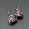Miniatyrbilde 1 av 10: 2stk Naturstein anheng Winding Ametysts Pendel AMETHYST Amethyst