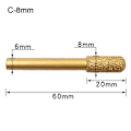 Miniatyrbillede 1 af 10: Slibehoved grafitstang poleret 8MMC C 8mmC