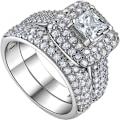 Pikkukuva 1 / 8: 2 KPL Zirkoni Micro-Inlaid Ring Timanttisormukset KOKO 9 KOKO 9 size 9