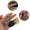 Miniatyrbillede 4 af 10: Wheel Tire Style Nøglering Wheel Hub Nøglering SORT Black