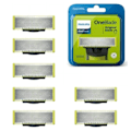 Miniatyrbild 1 av 4: Högkvalitativt Nytt Philips Original Rostfritt Stål Ersättningsblad Kompatibla Rakapparater (Modell QP250/50) + 6-Pack 6-pack