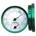 Miniatyrbillede 9 af 10: Pointer Type Hygrothermograph Termo-hygrometer GULD gold