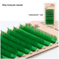 Miniatyrbild 1 av 10: Färgglada individuella ögonfransar Premade Volym Fans GRÖN 0,07C green 0.07C-0.07C