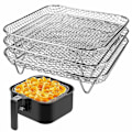 Miniatyrbillede 1 af 7: Air Fryer Rist, Trelags Stabelbar Dehydrator Rist, Rustfrit Stål