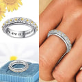 Miniatyrbillede 8 af 10: Daisy Rotating Ring Finger Ring Delicate 7 7 7