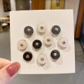 Miniatyrbild 3 av 10: Knapp Brosch Pearl Rhinestone Button 06 06 06