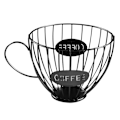 Miniatyrbillede 1 af 10: Kaffekrus Form opbevaringsstativ Frugtbakke SORT Black