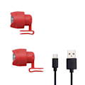 Miniatyrbilde 1 av 10: 1/2STK Frontlykter Til Croc Sko Charms RED CHARGE CHARGE Red Charge-Charge