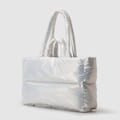 Miniatyrbillede 4 af 10: Puffer Tote Bag Quiltet Puffy Håndtaske HVID white