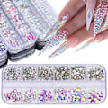 Miniatyrbillede 4 af 10: 12Gird Box Nail Art Diamond Rhinestones STYLE C STYLE C Style C