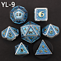 Pikkukuva 1 / 8: 7kpl/ set DND Metallioppa Polyhedral Noppa YL-9 YL-9 YL-9