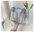 Miniatyrbillede 7 af 10: Skulder Crossbody Taske Gennemsigtig Taske SØLV Silver