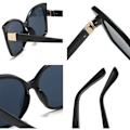 Miniatyrbillede 6 af 10: Cat Eye solbriller Oversized skærme SORT SORT Black